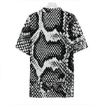 Black And White Snakeskin Print Hawaiian Shirt