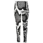 Black And White Snakeskin Print High-Waisted Pocket Leggings