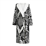 Black And White Snakeskin Print Hooded Bathrobe