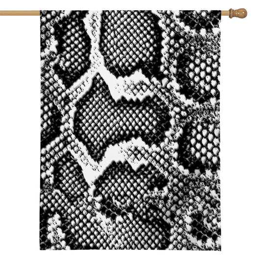 Black And White Snakeskin Print House Flag
