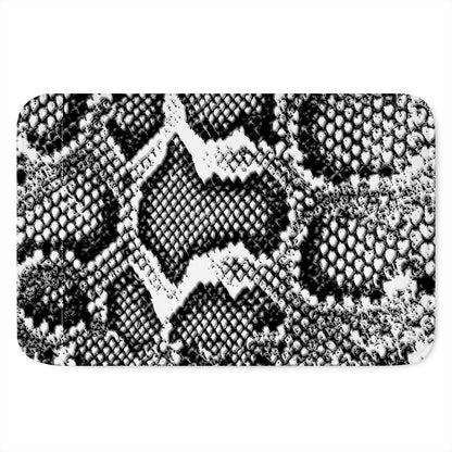 Black And White Snakeskin Print Indoor Door Mat