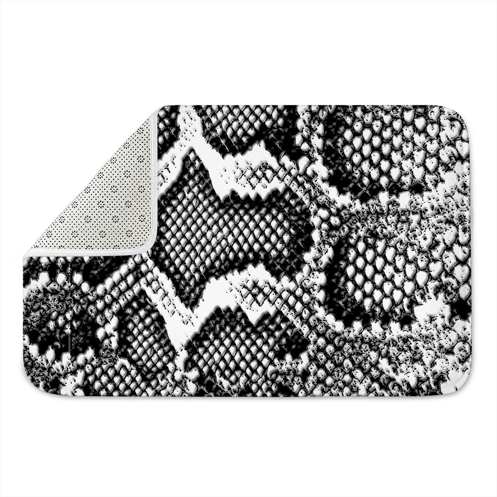 Black And White Snakeskin Print Indoor Door Mat