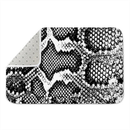 Black And White Snakeskin Print Indoor Door Mat