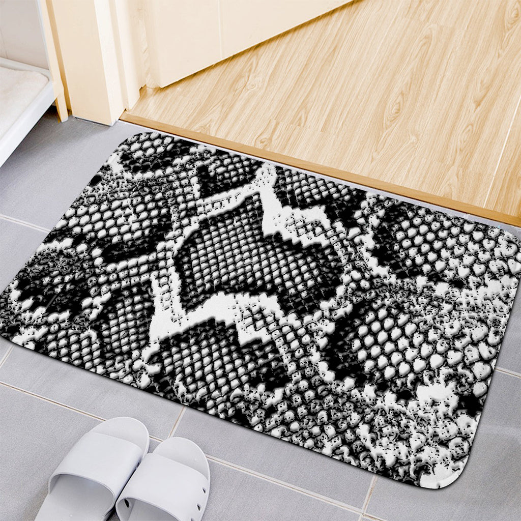 Black And White Snakeskin Print Indoor Door Mat