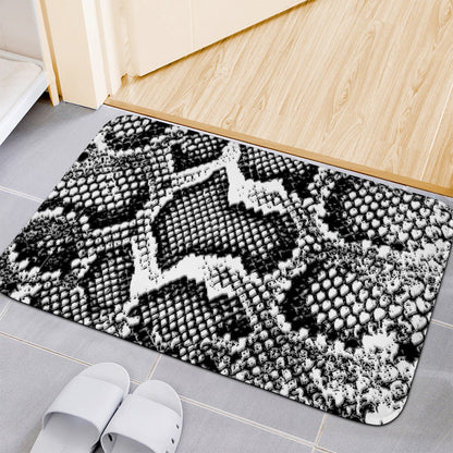 Black And White Snakeskin Print Indoor Door Mat