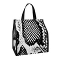 Black And White Snakeskin Print Insulated Lunch Tote