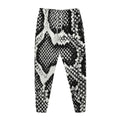 Black And White Snakeskin Print Jogger Pants