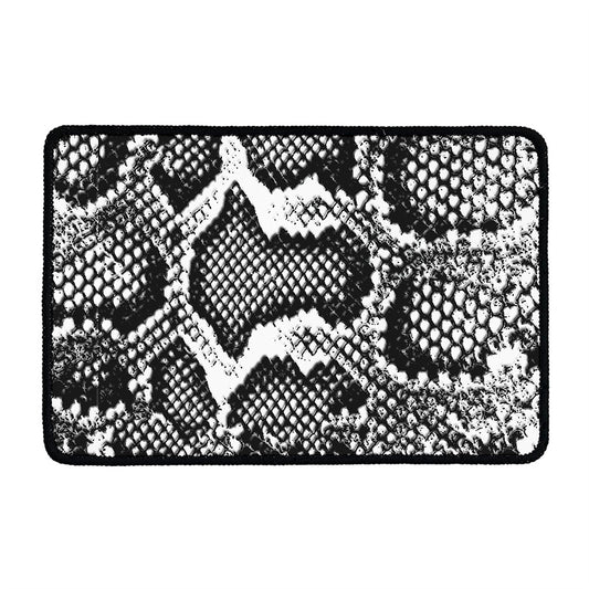 Black And White Snakeskin Print Kitchen Mat