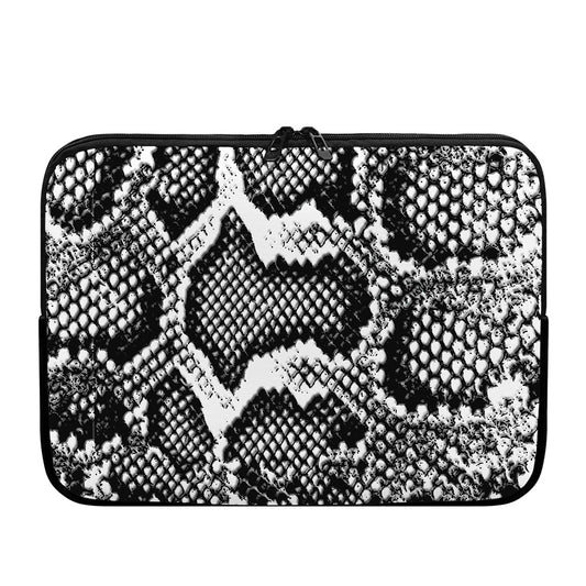 Black And White Snakeskin Print Laptop Sleeve