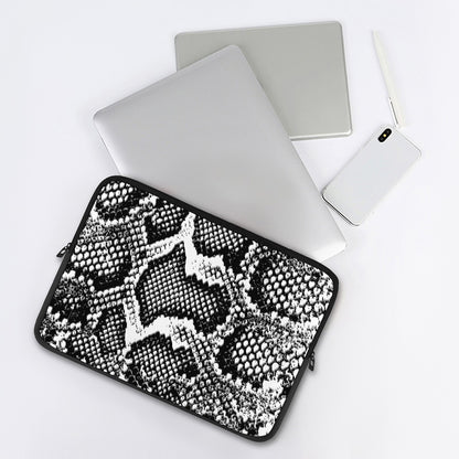 Black And White Snakeskin Print Laptop Sleeve