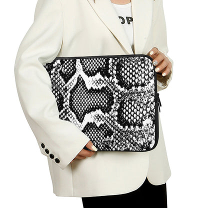 Black And White Snakeskin Print Laptop Sleeve
