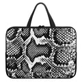 Black And White Snakeskin Print Laptop Sleeve With Handle