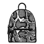 Black And White Snakeskin Print Leather Backpack