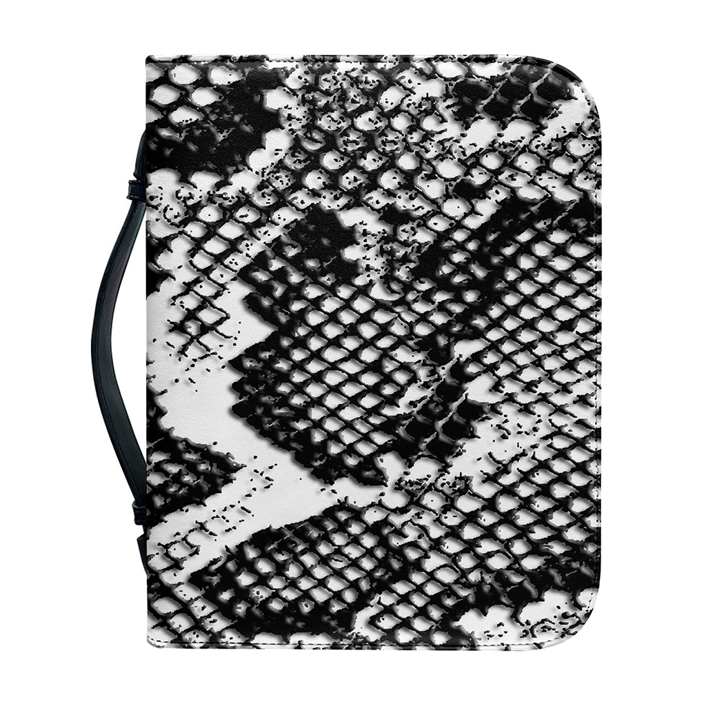 Black And White Snakeskin Print Leather Bible Cover