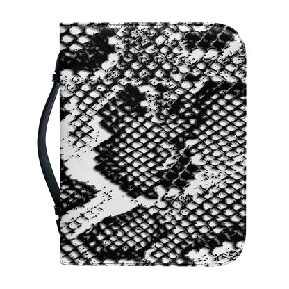 Black And White Snakeskin Print Leather Bible Cover