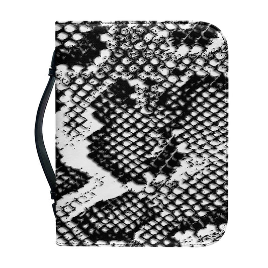 Black And White Snakeskin Print Leather Bible Cover