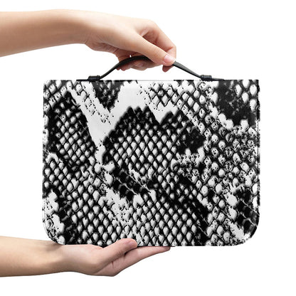 Black And White Snakeskin Print Leather Bible Cover