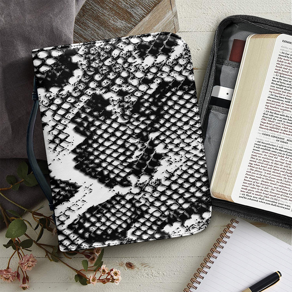 Black And White Snakeskin Print Leather Bible Cover