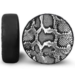 Black And White Snakeskin Print Leather Spare Tire Cover