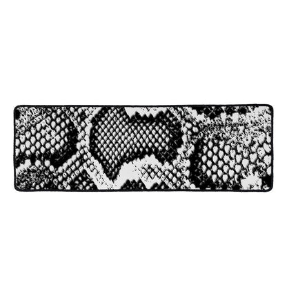 Black And White Snakeskin Print Long Kitchen Mat