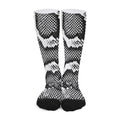 Black And White Snakeskin Print Long Socks