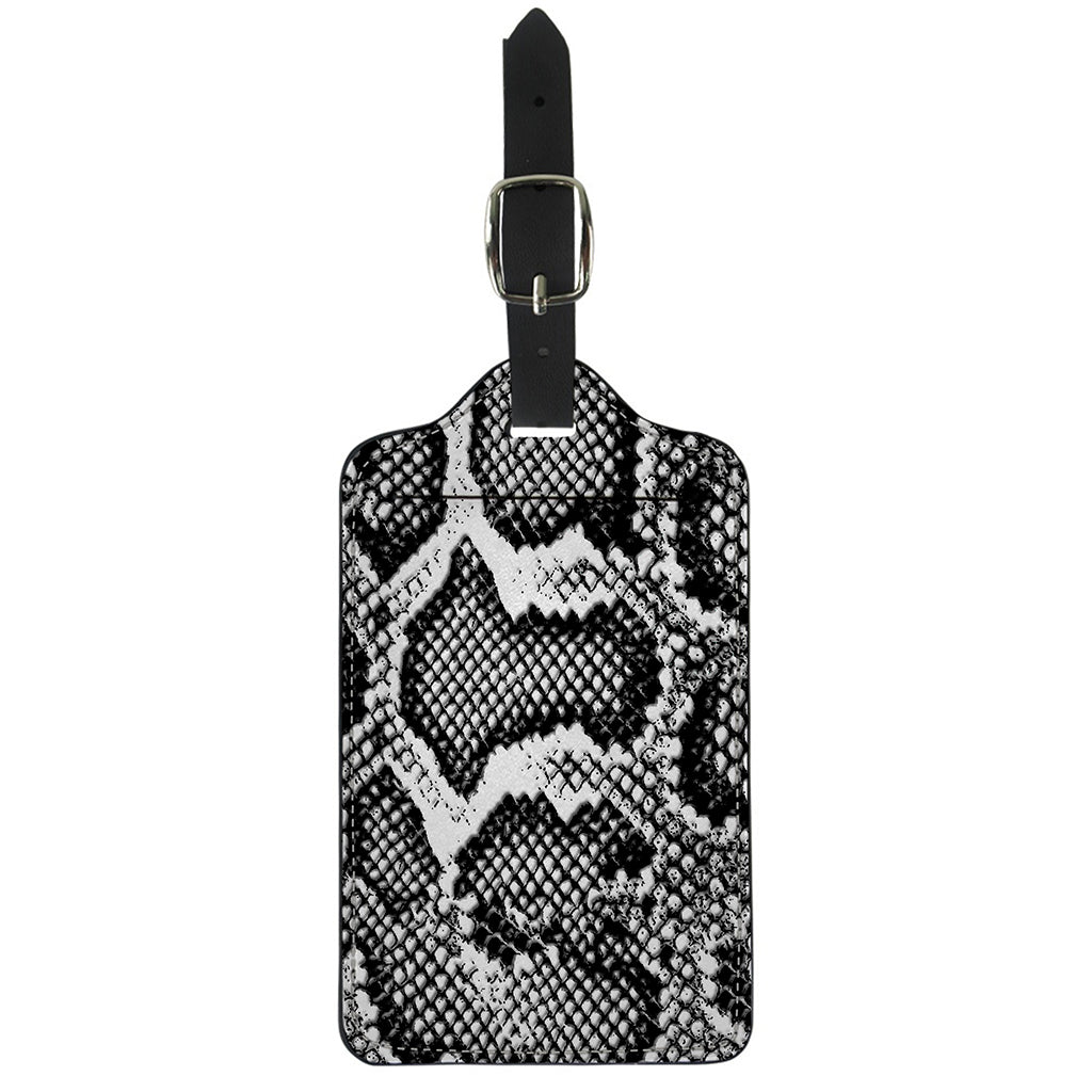 Black And White Snakeskin Print Luggage Tag