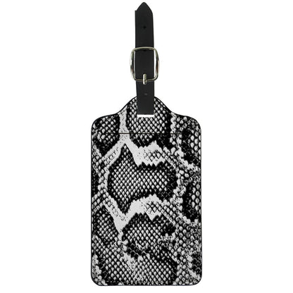 Black And White Snakeskin Print Luggage Tag