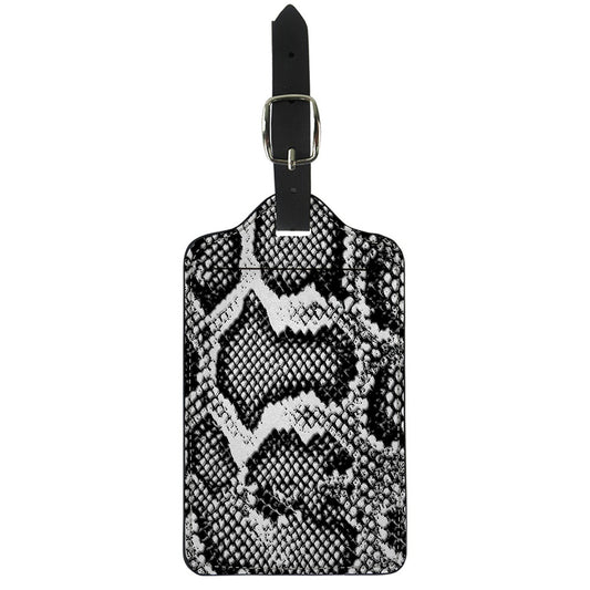 Black And White Snakeskin Print Luggage Tag