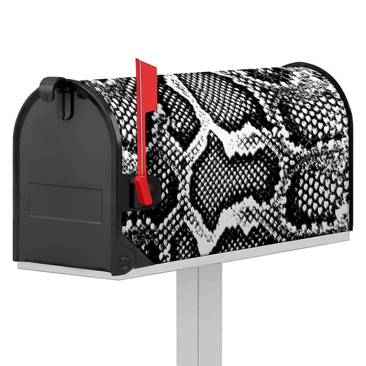 Black And White Snakeskin Print Mailbox Cover