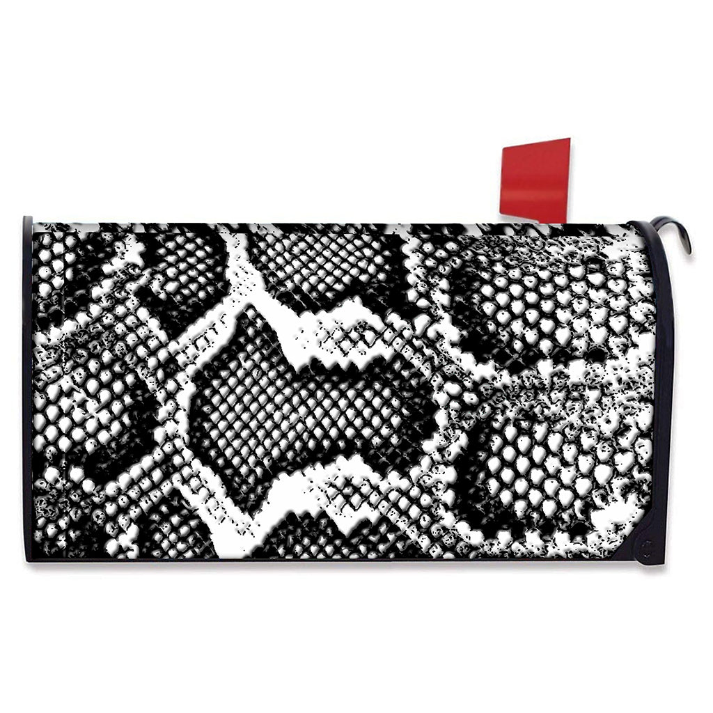 Black And White Snakeskin Print Mailbox Cover
