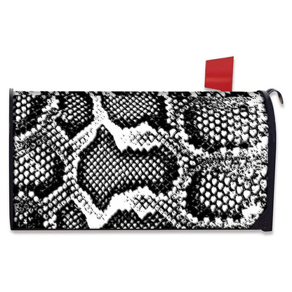 Black And White Snakeskin Print Mailbox Cover