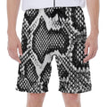 Black And White Snakeskin Print Men's Beach Shorts