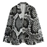 Black And White Snakeskin Print Men's Blazer