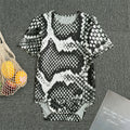 Black And White Snakeskin Print Men's Bodysuit
