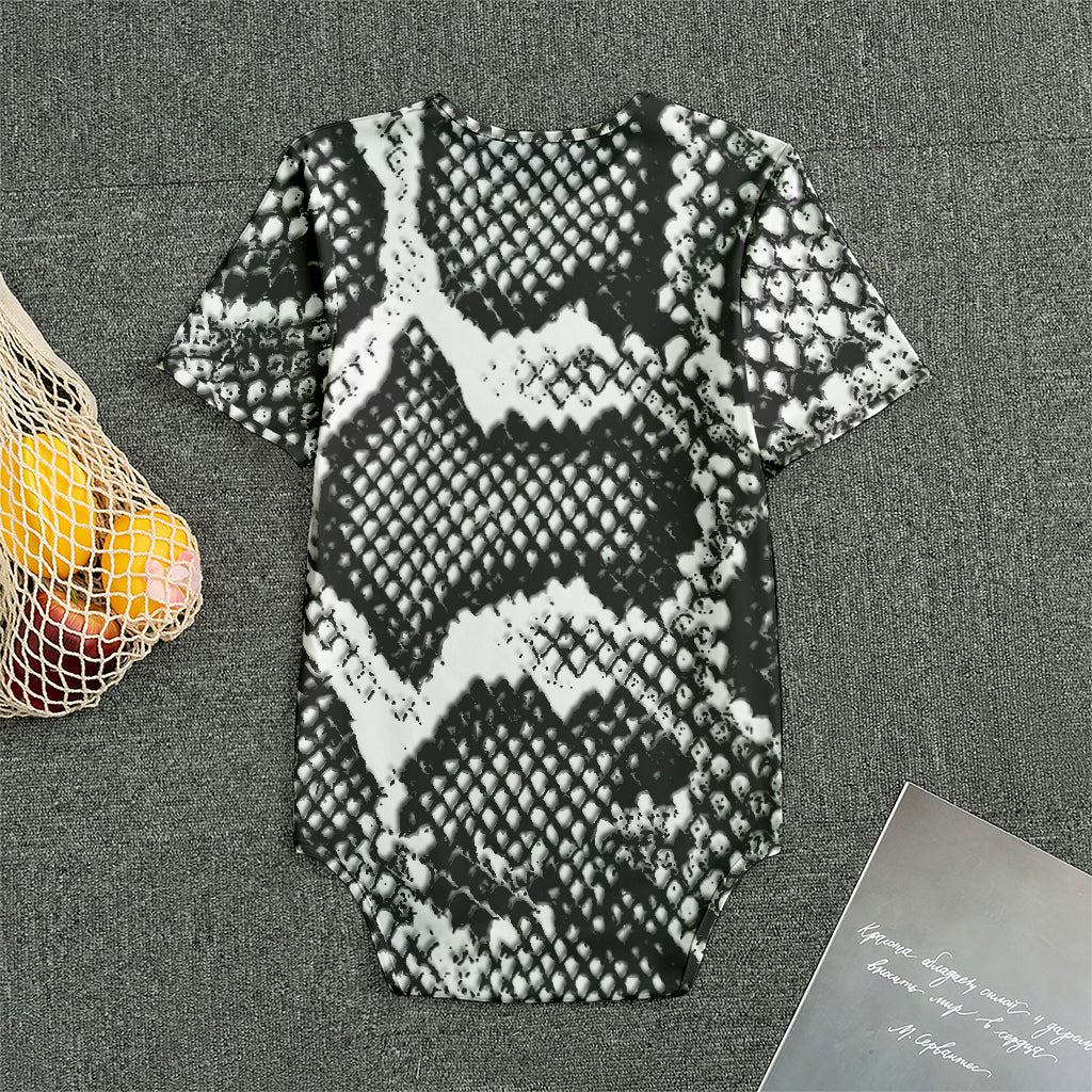 Black And White Snakeskin Print Men's Bodysuit