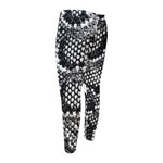 Black And White Snakeskin Print Men's Compression Pants