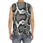 Black And White Snakeskin Print Men's Fitness Tank Top