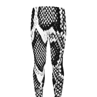 Black And White Snakeskin Print Men's leggings