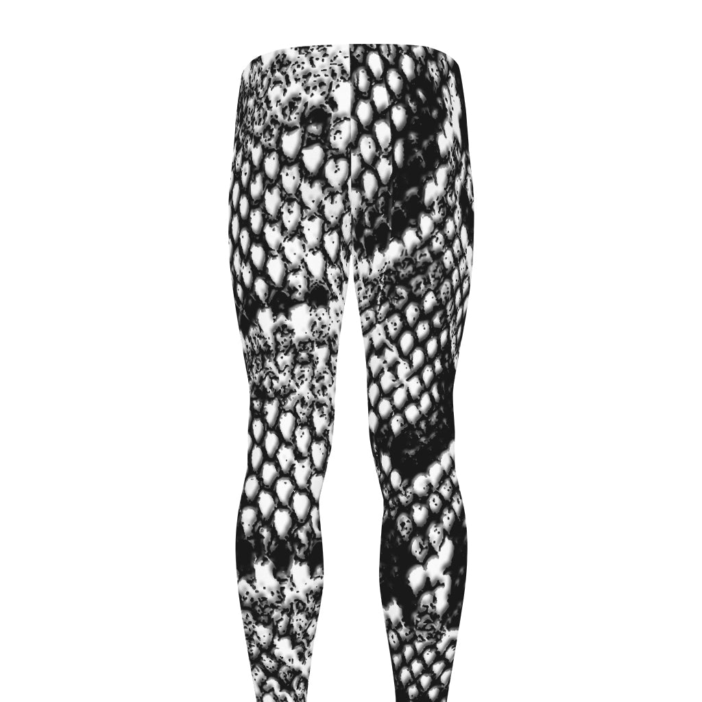 Black And White Snakeskin Print Men's leggings