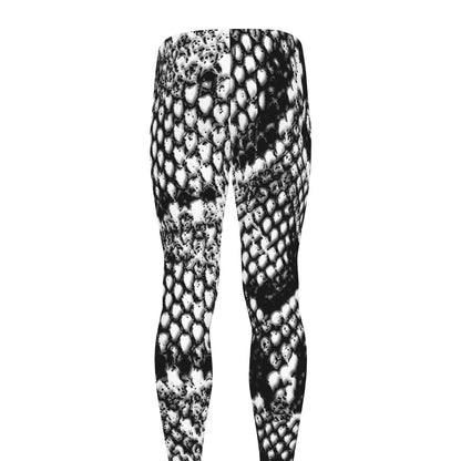 Black And White Snakeskin Print Men's leggings