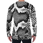 Black And White Snakeskin Print Men's Long Sleeve T-Shirt