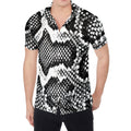 Black And White Snakeskin Print Men's Shirt