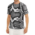 Black And White Snakeskin Print Men's Short Sleeve Rash Guard