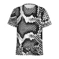 Black And White Snakeskin Print Men's Athletic T-Shirt