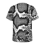 Black And White Snakeskin Print Men's Sports T-Shirt