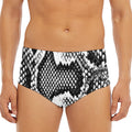 Black And White Snakeskin Print Men's Triangle Swim Briefs