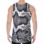 Black And White Snakeskin Print Men's Velvet Tank Top