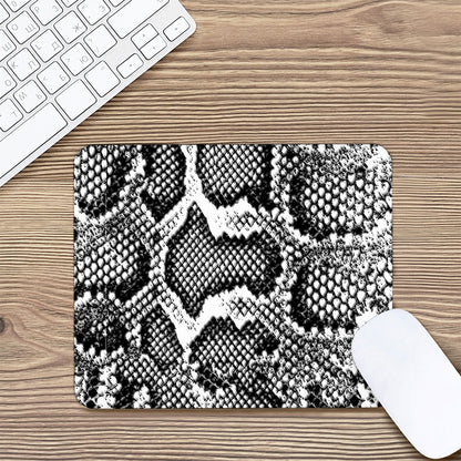 Black And White Snakeskin Print Mouse Pad