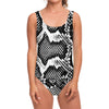 Black And White Snakeskin Print One Piece Swimsuit