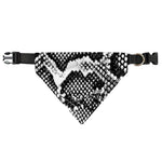 Black And White Snakeskin Print Over The Collar Dog Bandana